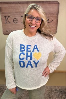 Cream Beach Day Summer Sweater