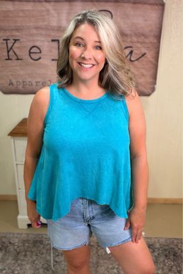 Mineral Washed Turquoise Swing Tank