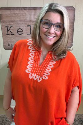 Tomato Red Oversized Linen Blend Top