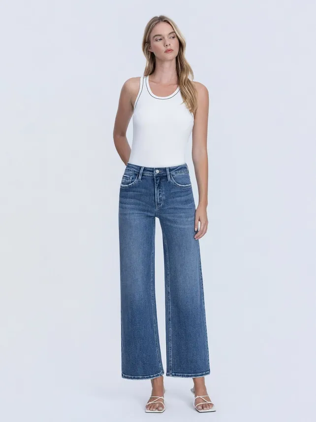 Lovervet Dark Wash Wide Ankle Jean