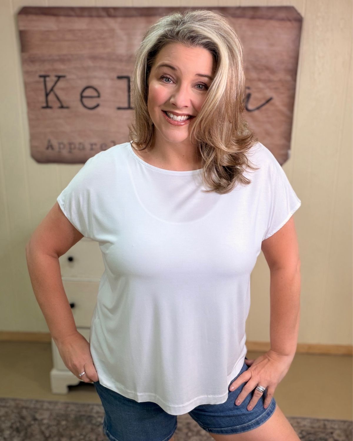 White Viscose Modal Basic Tee