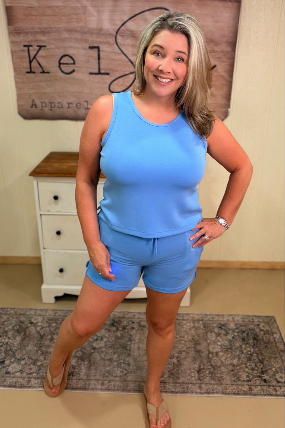Denim Drift Laguna Tank Short Set