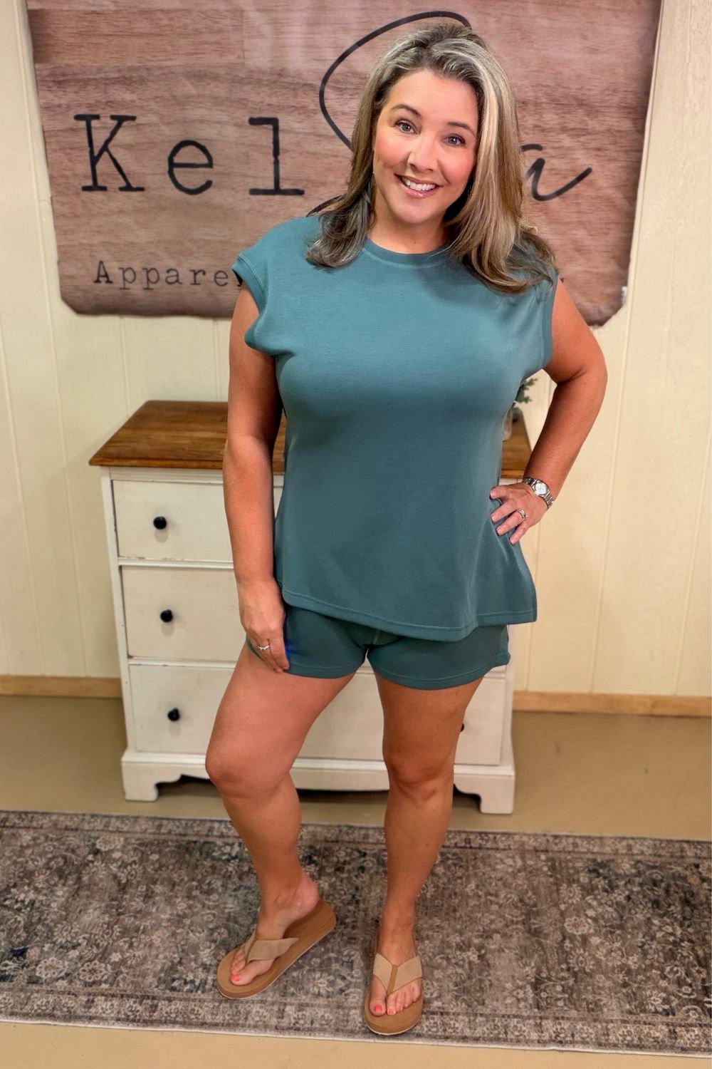 Eldergreen Laguna Sleeveless Short Set