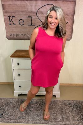 Pink Raspberry Laguna Scuba Shift Dress
