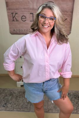 Baby Pink Oversized Button Down