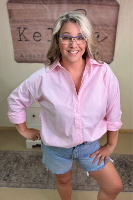 Baby Pink Oversized Button Down