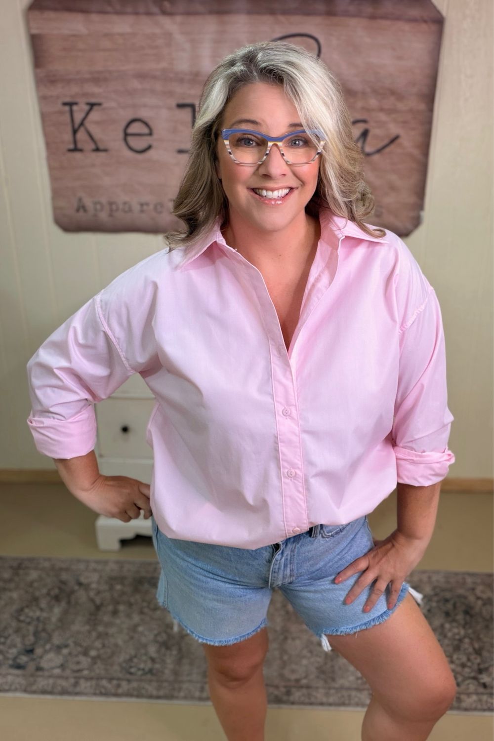 Baby Pink Oversized Button Down