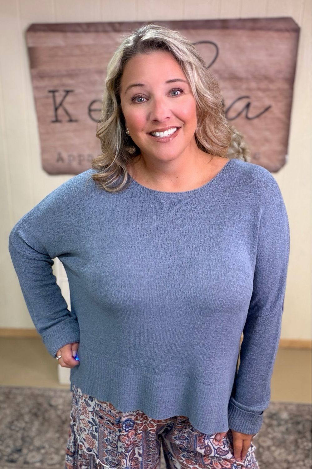 Slate Breezy Boatneck Sweater
