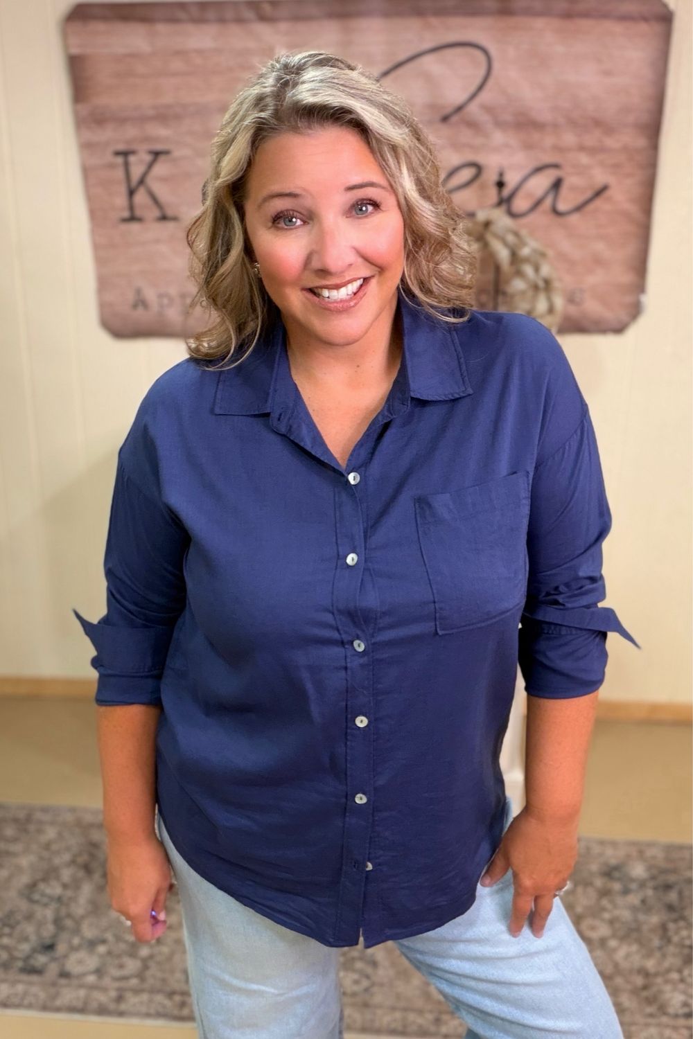 Indigo Relaxed Button Down