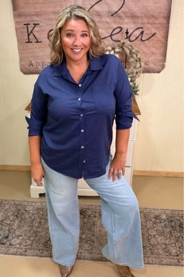 Indigo Relaxed Button Down