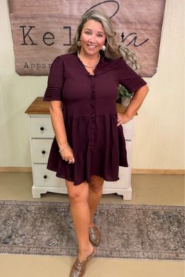 Plum Wine Baby Doll Dress