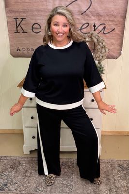 Black Luxe Knit Elevated Athleisure Set