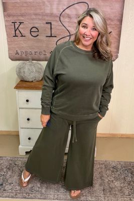 Pigment Dyed Olive Athleisure Set