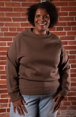 Coffee Ribbed Panel Plus Sweatshirt