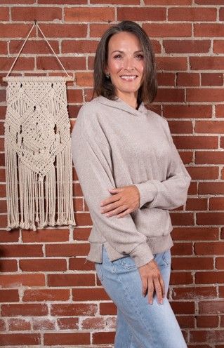 Brushed Hacci Ribbed Pullover Hoodie