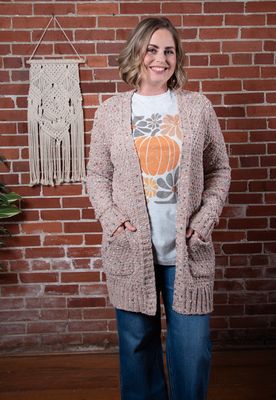 Confetti Oat Chenille Feel Cardigan Confetti Oat Chenille Feel Cardigan