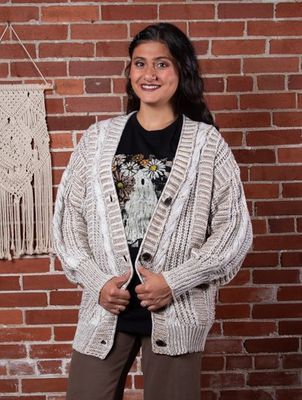 Marbled Brown Oversized Chunky Cardigan
