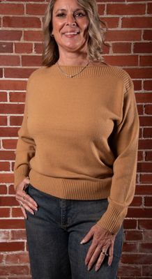 Mustard Ultra Soft Boatneck Sweater