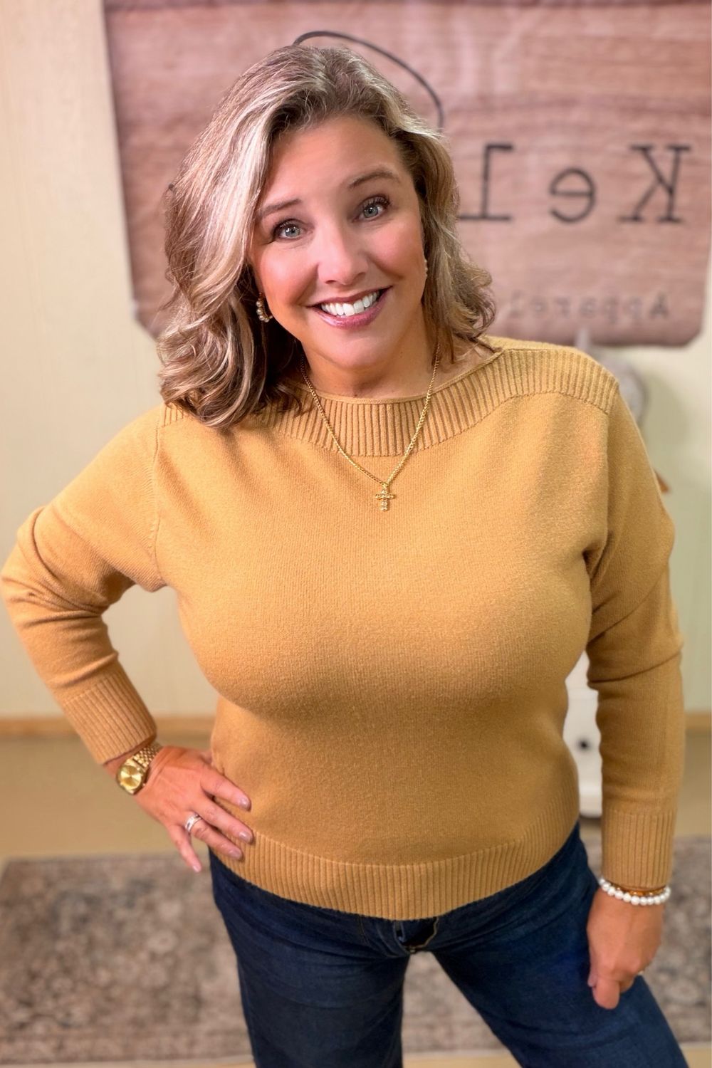 Mustard Ultra Soft Boatneck Sweater