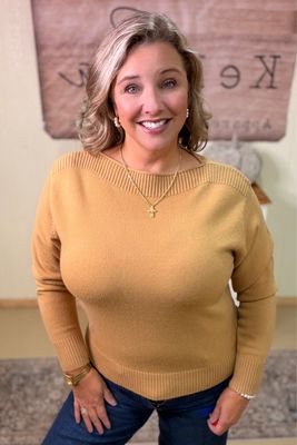 Mustard Ultra Soft Boatneck Sweater