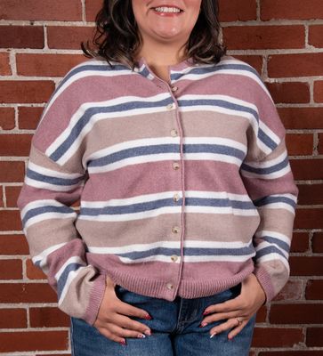 Persimmon Stripe Extra Soft Cardigan