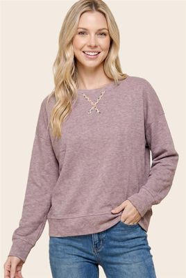 Soft Lavender Ditzy Patch Pullover