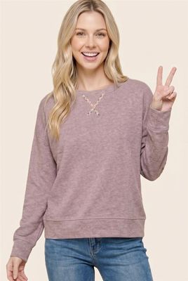 Soft Lavender Ditzy Patch Pullover