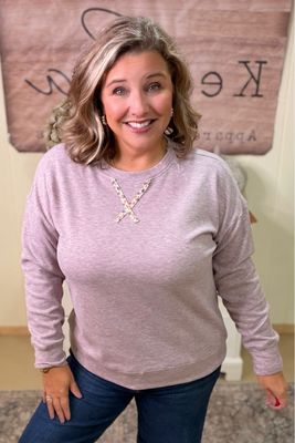 Soft Lavender Ditzy Patch Pullover