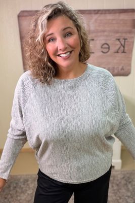 Heather White Batwing Top