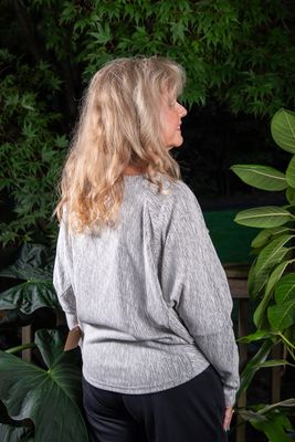 Heather White Batwing Top