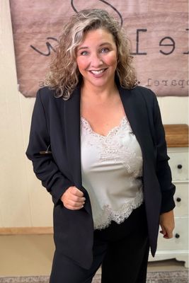 Black Ruched Sleeve Blazer Black Ruched Sleeve Blazer