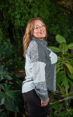 Black Denim Tribal Lace Big Shirt
