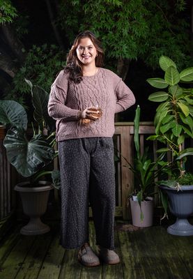 Mocha Ultra Soft Cable Knit Sweater
