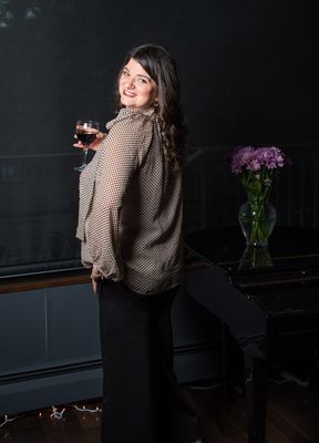 Taupe Ditzy Dot Bow Neck Blouse