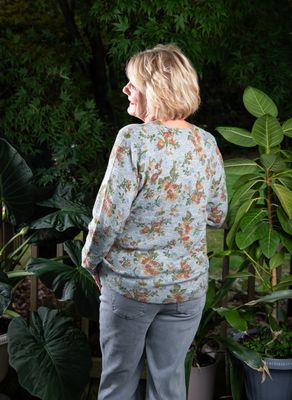 Grey &amp; Rust Floral Sweater