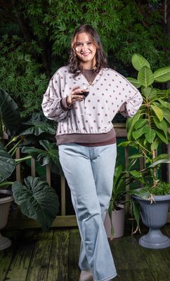 Coffee & Cream Polka Dot Pullover Coffee & Cream Polka Dot Pullover