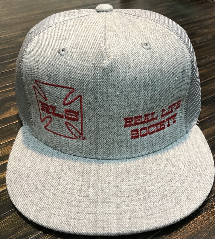 5 Panel Flat Bill Trucker Hats, H. Grey