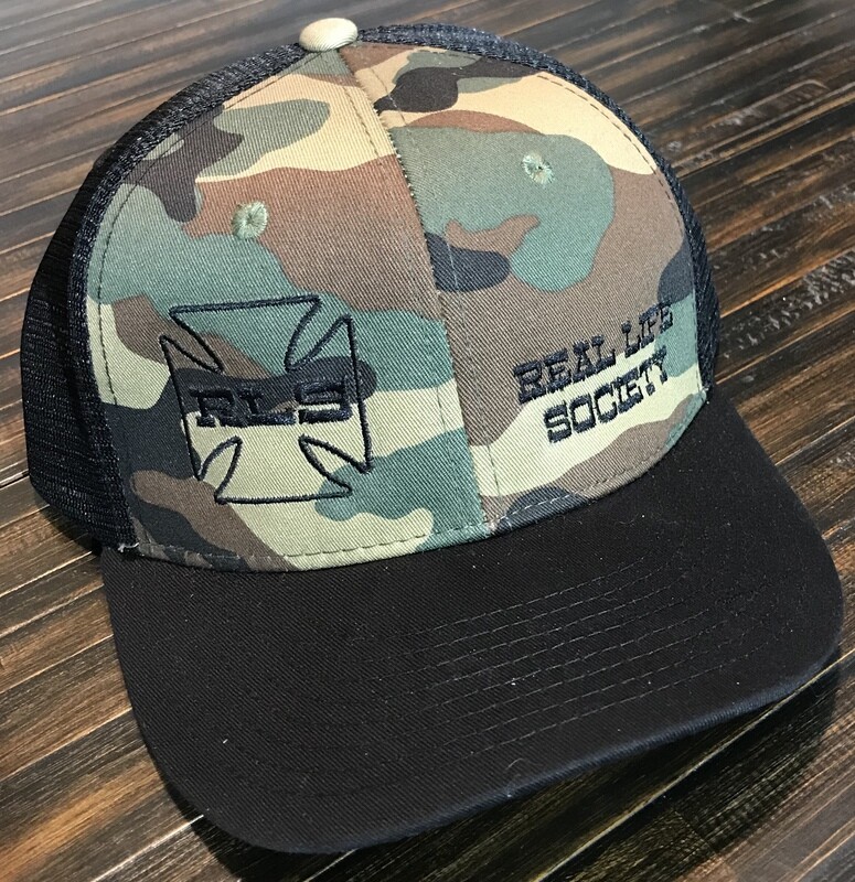 Cotton Curve Billl Trucker, Blk/Urb/Blk Center