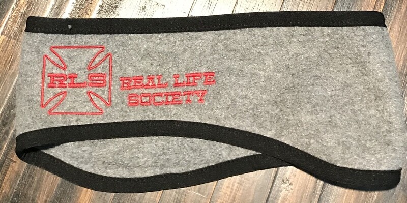 Ear Warmer - Grey With Red