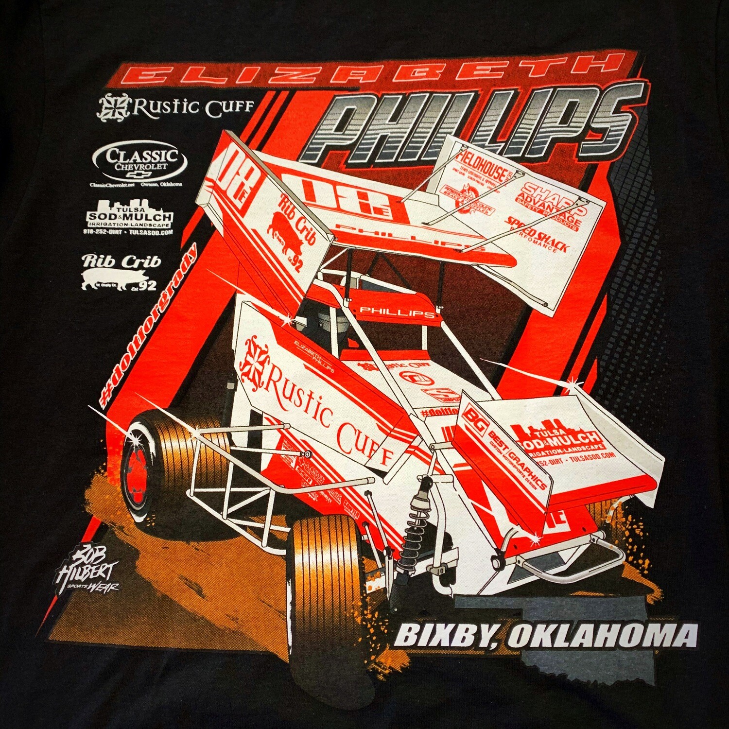 Elizabeth Phillips Racing Tee - Black