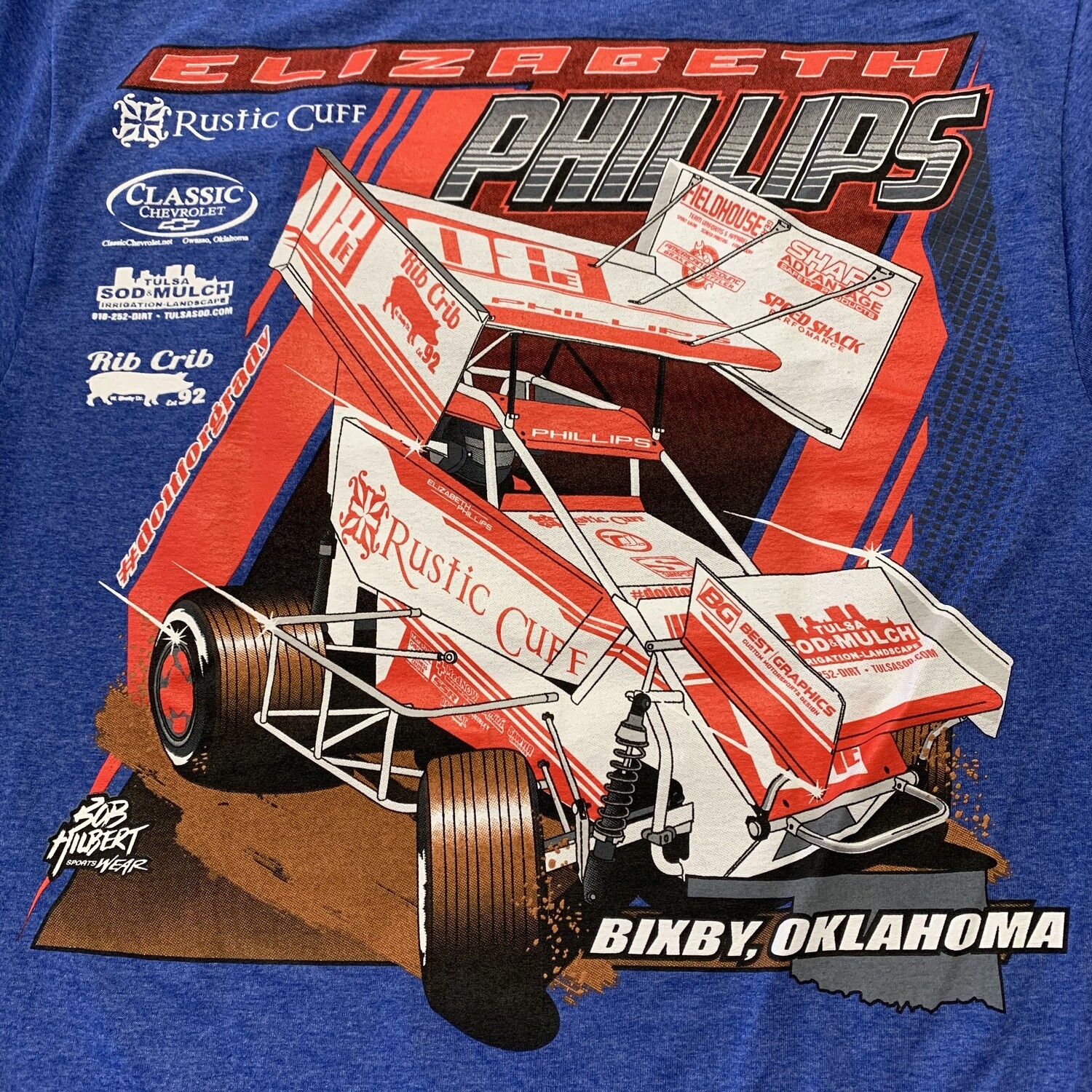 Elizabeth Phillips Racing Tee- Royal