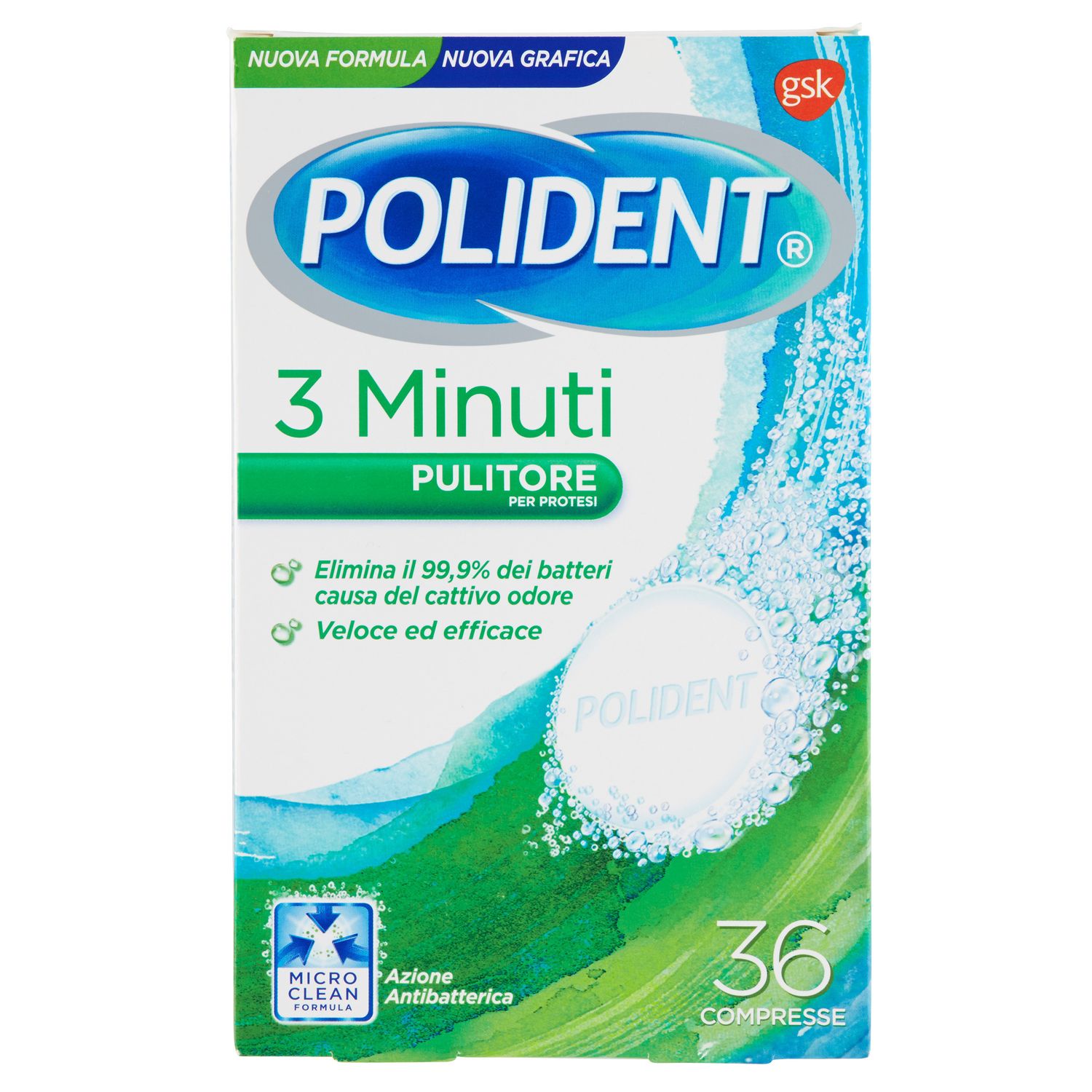 POLIDENT 3 MINUTI TABS 36