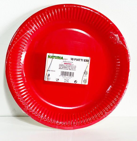 PIATTI CARTA ROSSO 10PZ 23CM