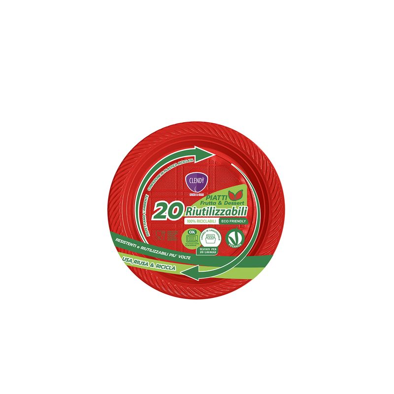 PIATTI FRUTTA RIUTIL 20PZ ROSSO