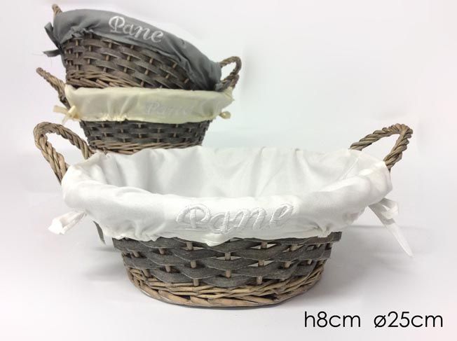 CESTINO PANE SFODERABILE BIANCO 25X8CM