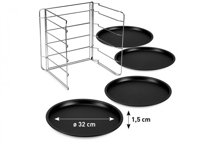 SET 4 TEGLIE PIZZA+GRIGLIA 34X34X26.5H TEGLIA 32CM