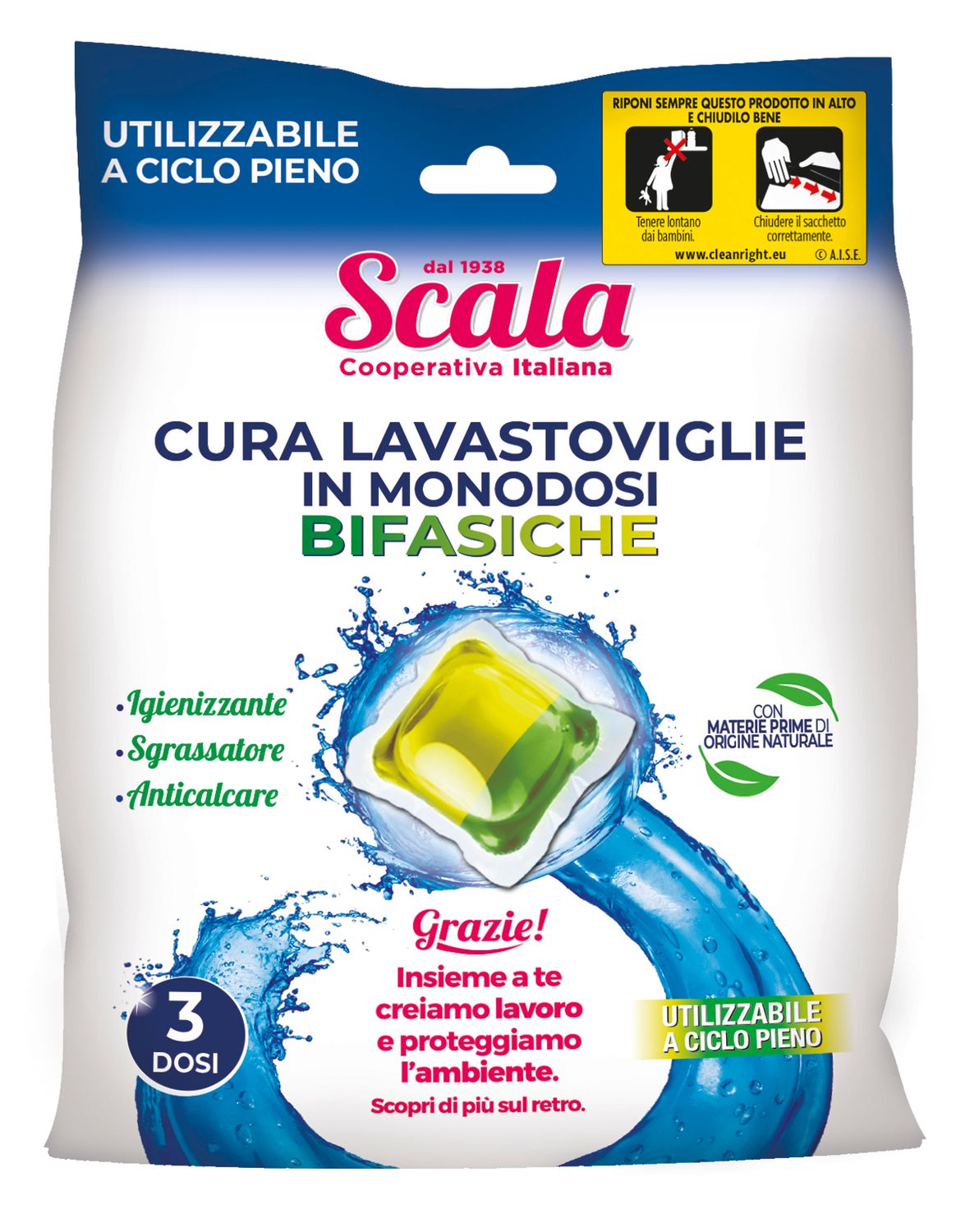 SCALA CURA LAVASTOVIGLIE 3 DOSI BIFASIC.