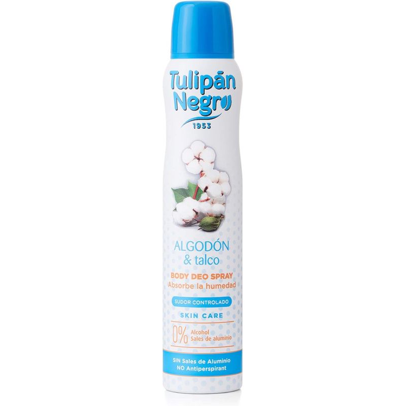 TULIPAN NEGRO COTTON AND TALC DEODORANT SPRAY 200ML