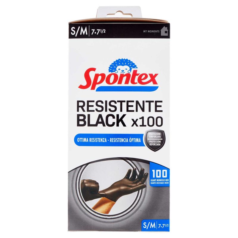 GUANTI SPONTEX NITRILE 100PZ NERI M