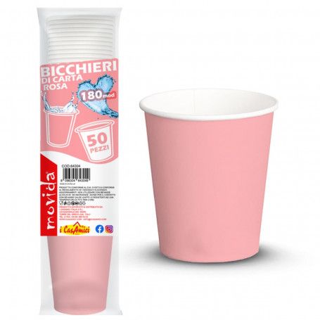 BICCHIERI CARTA 50PZ 180CC ROSA